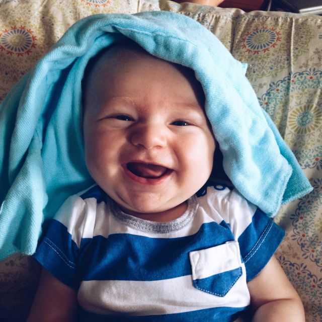 "Chill out Mom- just wear a burp cloth on your head and people will love you." - Henry